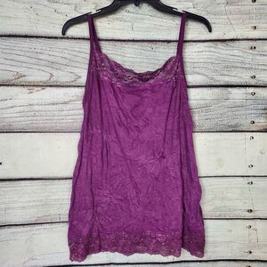 Maurices Women’s Cami 1 Purple Lace Trim Sleeveless Tank Top